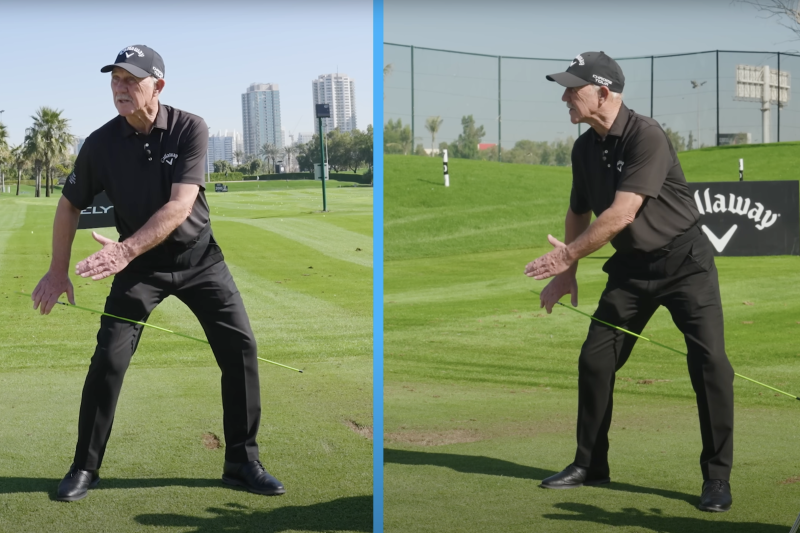 Lower body in downswing